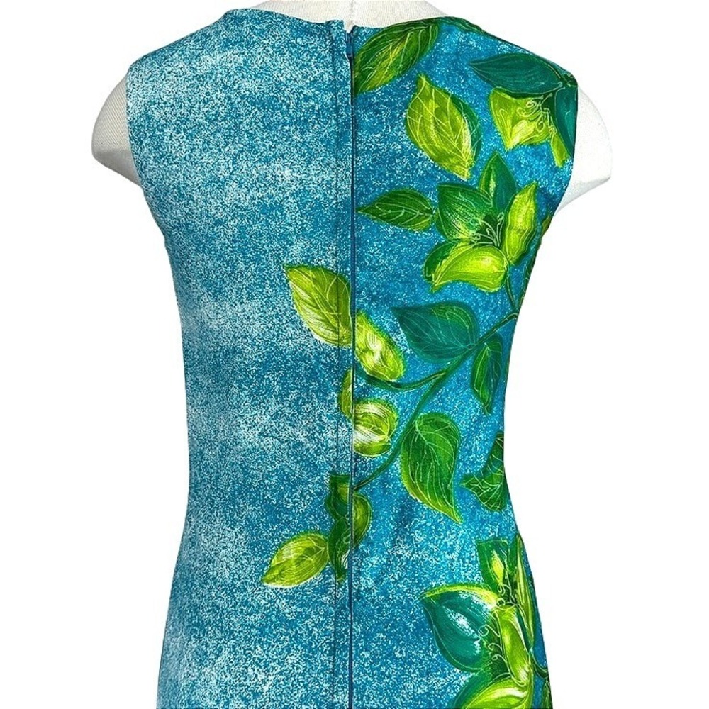 Vintage Womens (S) LIBERTY HOUSE 60s Dress Maxi Hawaii Tropical Sheath Cheongsam - Picture 5 of 10